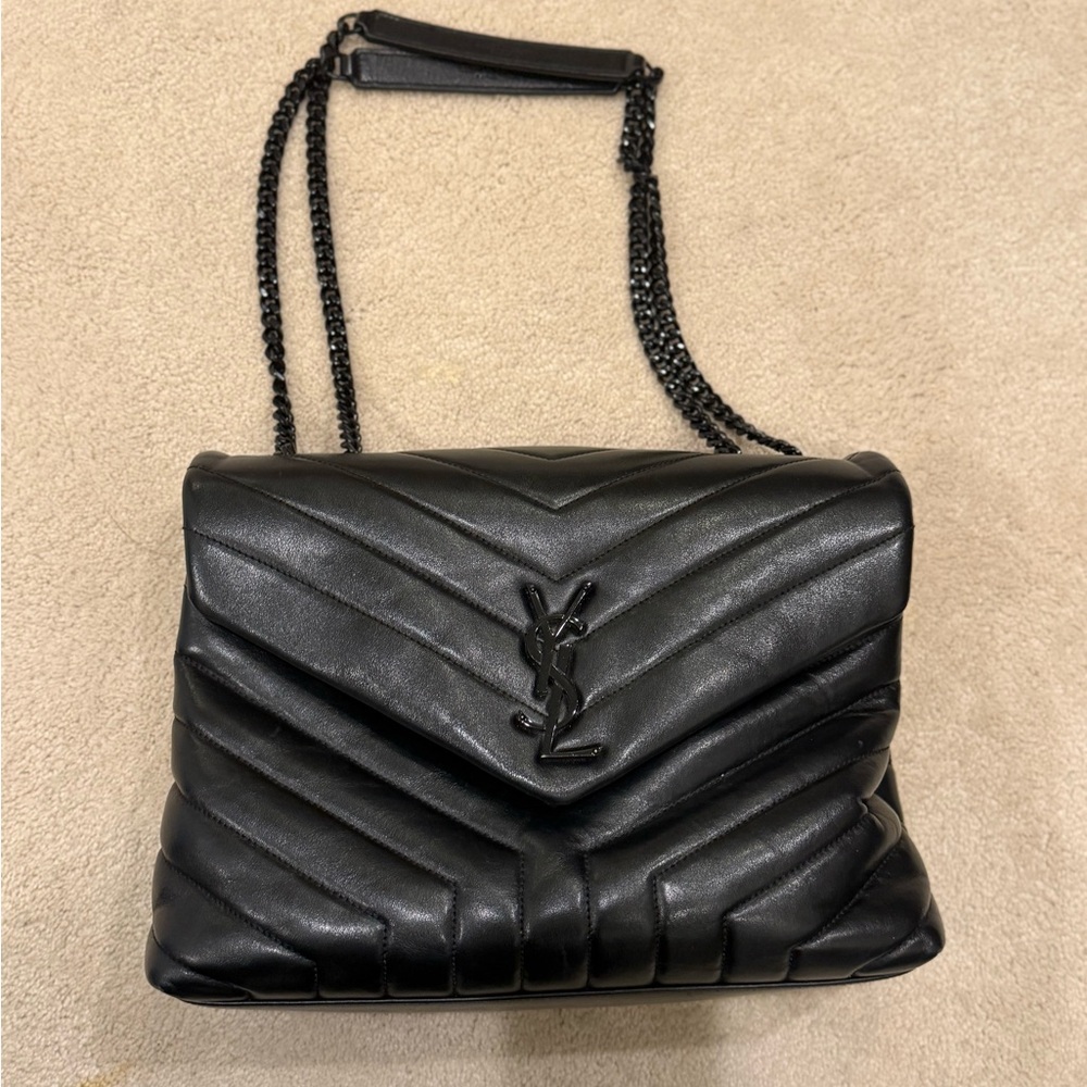 Yves Saint Laurent Black Quilted Leather Shoulder Bag